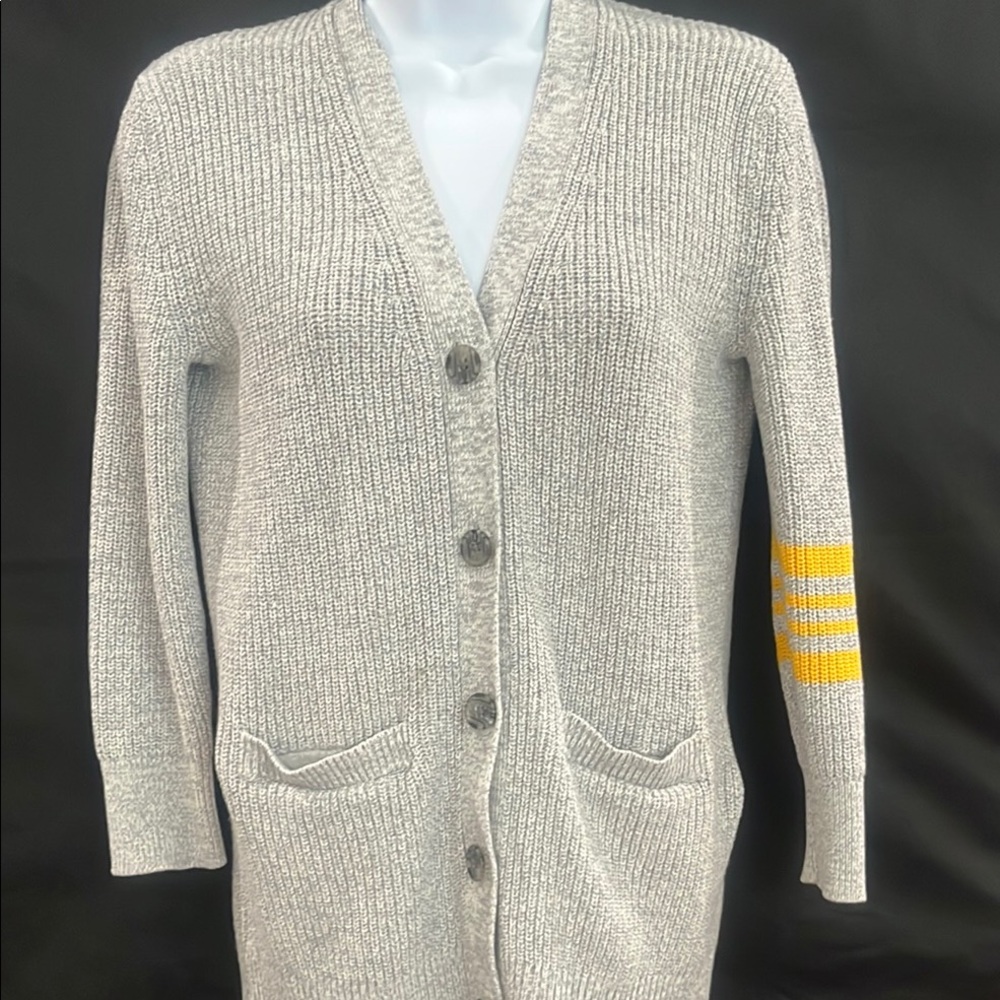 Old Navy Gray and Yellow Cardigan Sweater